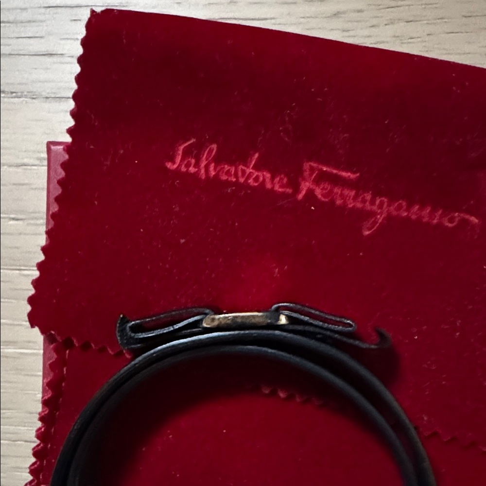 Salvatore Ferragamo | Black Leather Bracelet